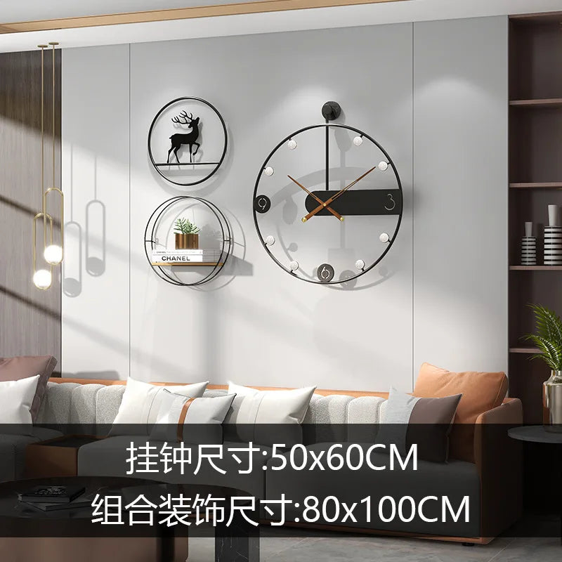 Modern Simple Iron Wall Clock, Home Decoration, Living Room, Creative, Fashion - view 4