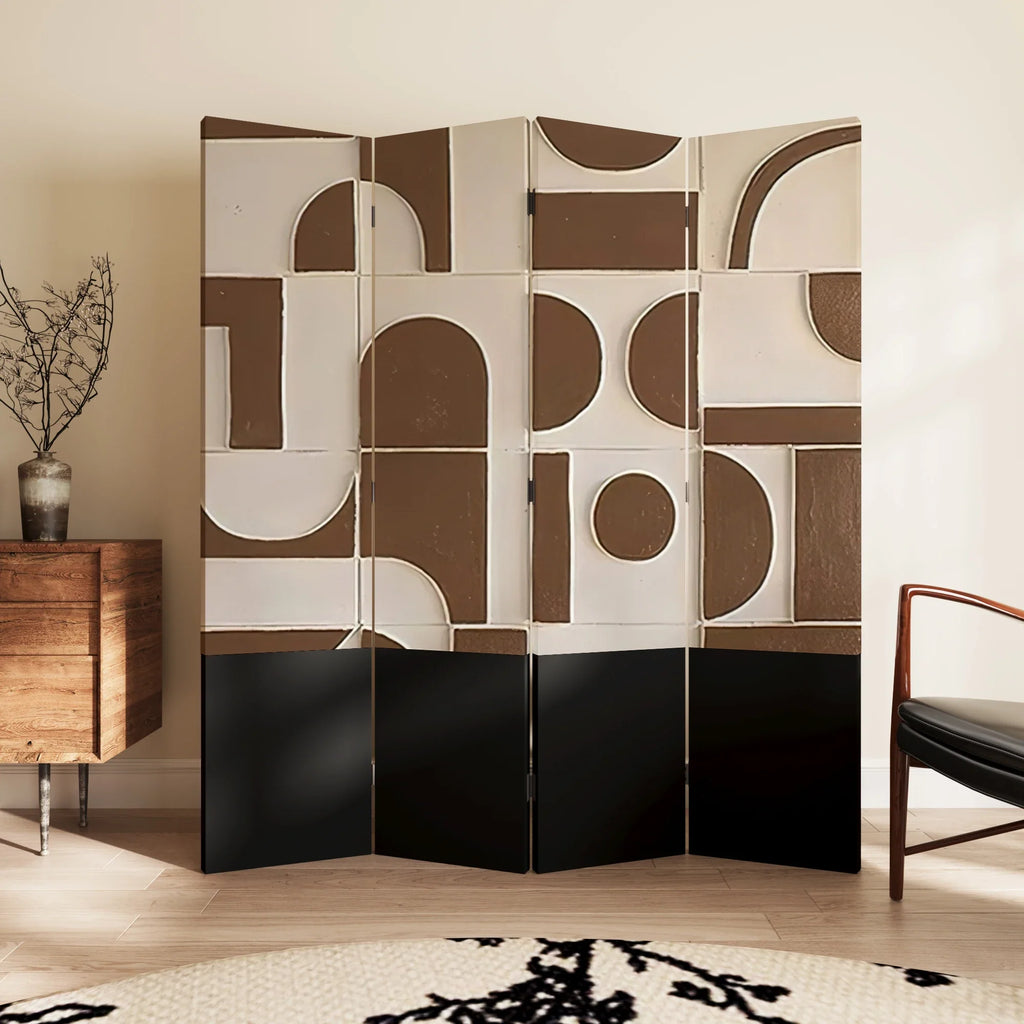 Folding and moving screen partitions into modern and minimalist living rooms, covering bedrooms - view 4