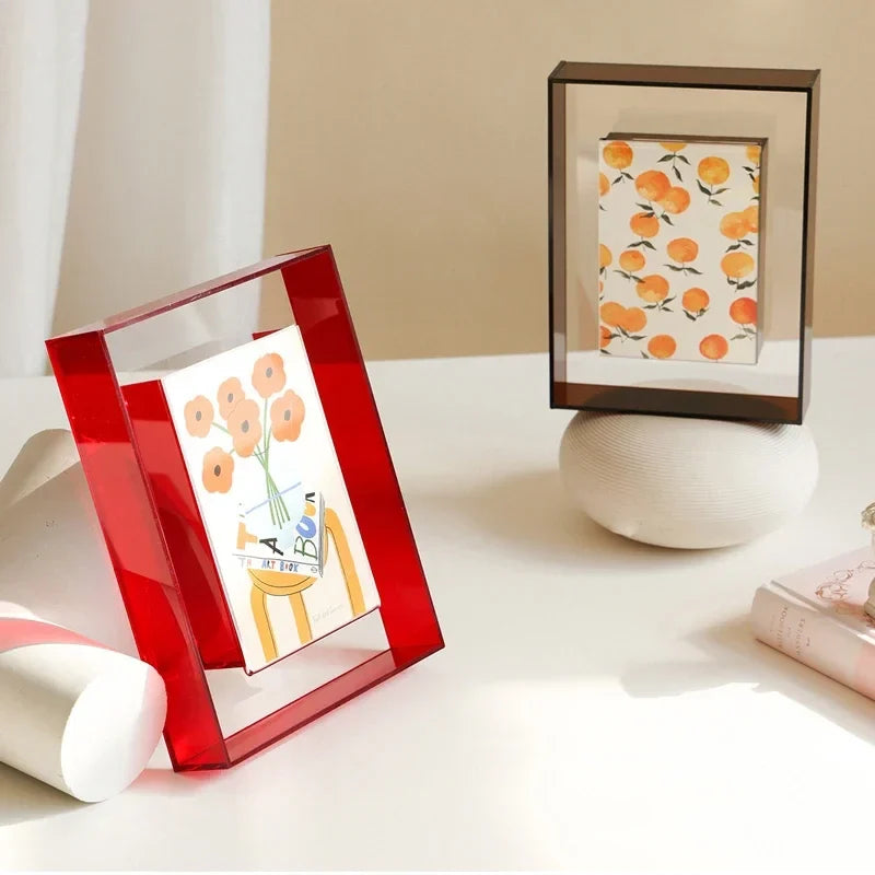 Transparent acrylic photo frame support interior decoration desk - view 3