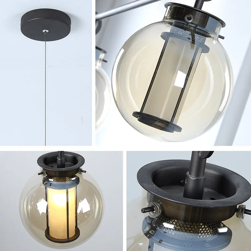 Minimalist glass pendant light for bar and restaurant - view 5