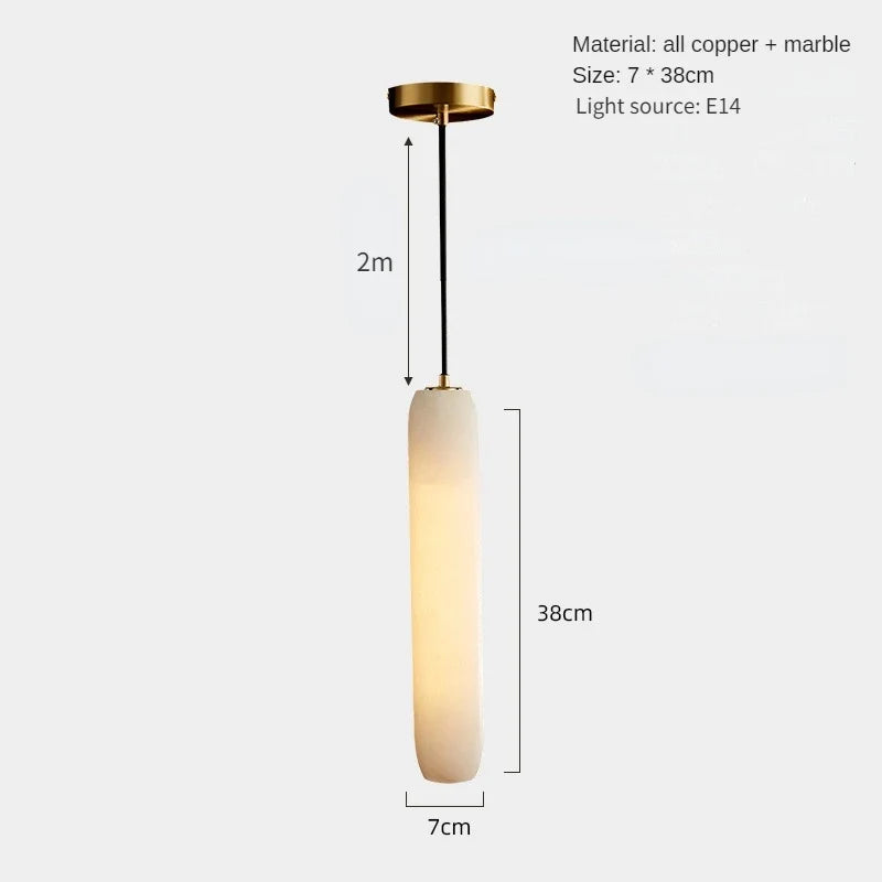 Modern chandelier in natural marble and minimalist copper for decoration - A1 / 3000K