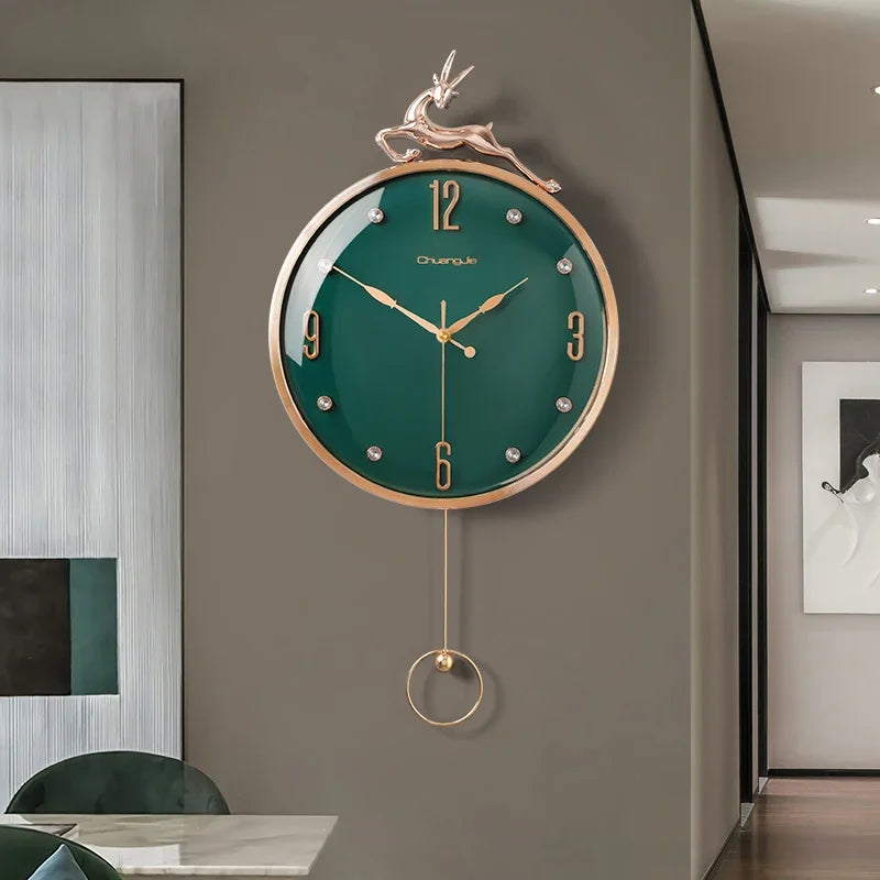 Nordic Auspicious Deer Wall Clock, Brief Design, Living Room Decoration, Kitchen Mute Clocks, Art Wall Watch, Home decor, New, 1 - view 2