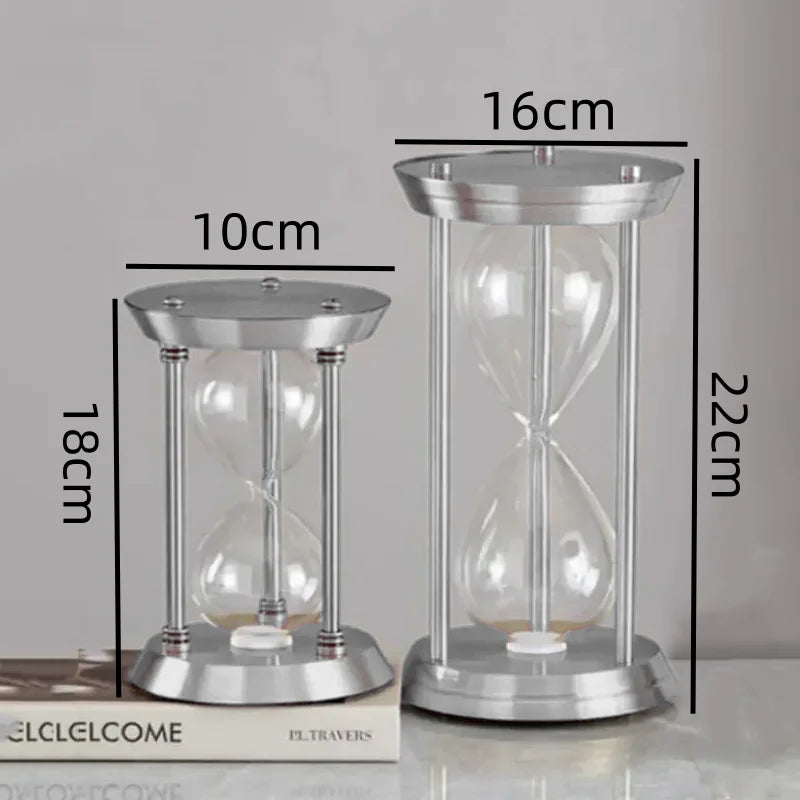 Decorative metal clear hourglass bottle with coloured sand - view 2