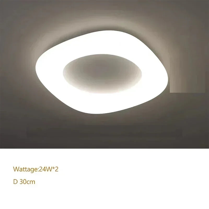 Modern minimalist acrylic eye protection pendant light, living room, bedroom, circular LED indoor lighting - Ceiling lamp 30cm