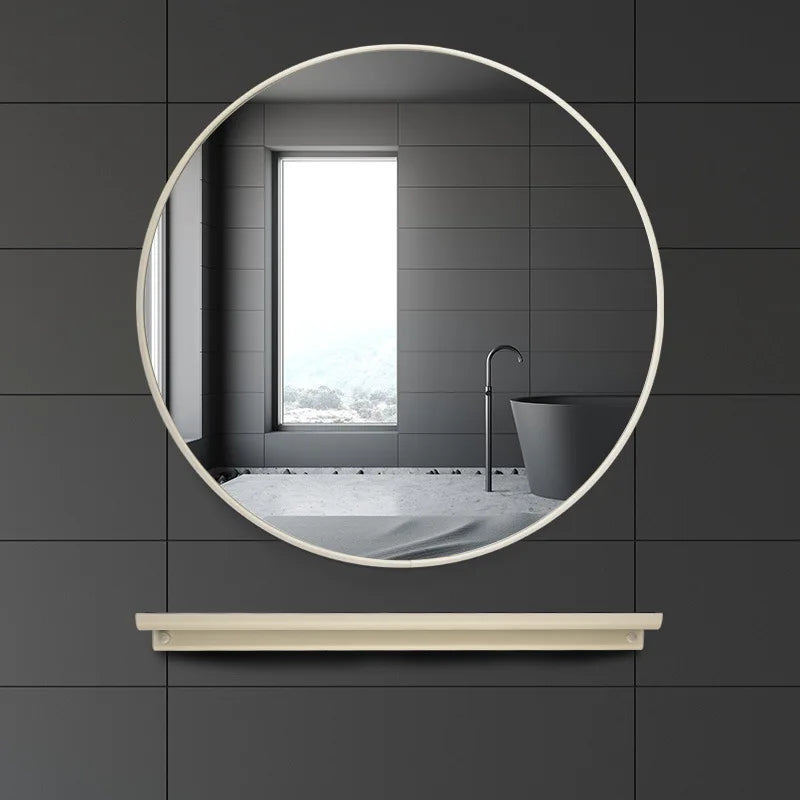 Circular metal wall mirror modern minimalist style