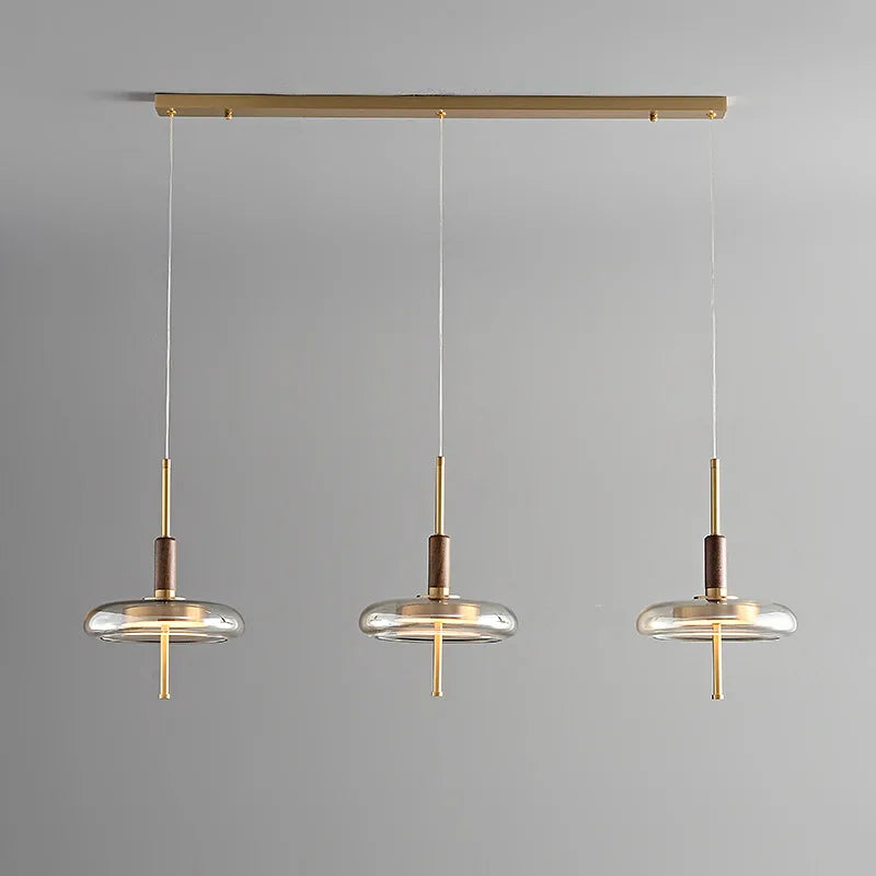 Modern glass pendant light with decorative led lighting