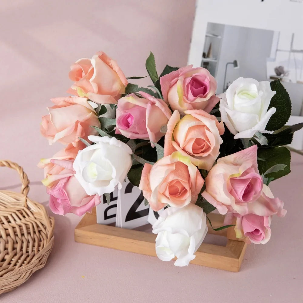 Artificial latex rose branch for realistic decoration - view 3