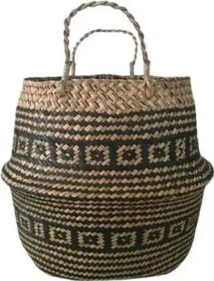 Folding rattan basket for storage and decoration - Chrysanthemum / Diameter 32CM X 27CM