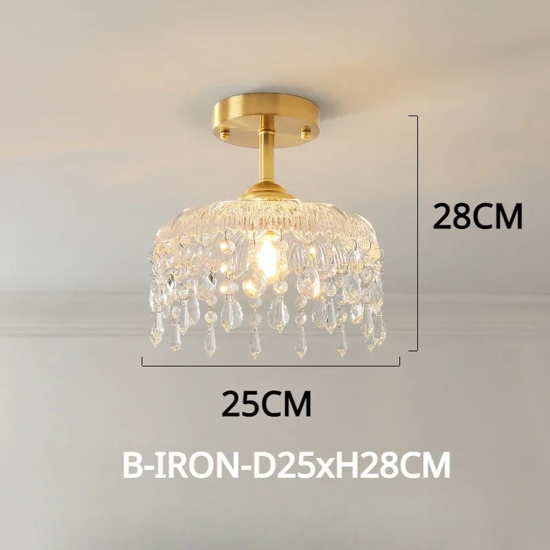 Vintage chandelier in crystal led elegant floral design - B-Iron-D25xH28CM