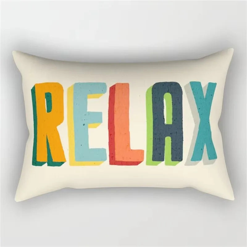 Rainbow geometric throw pillow cover with floral pattern