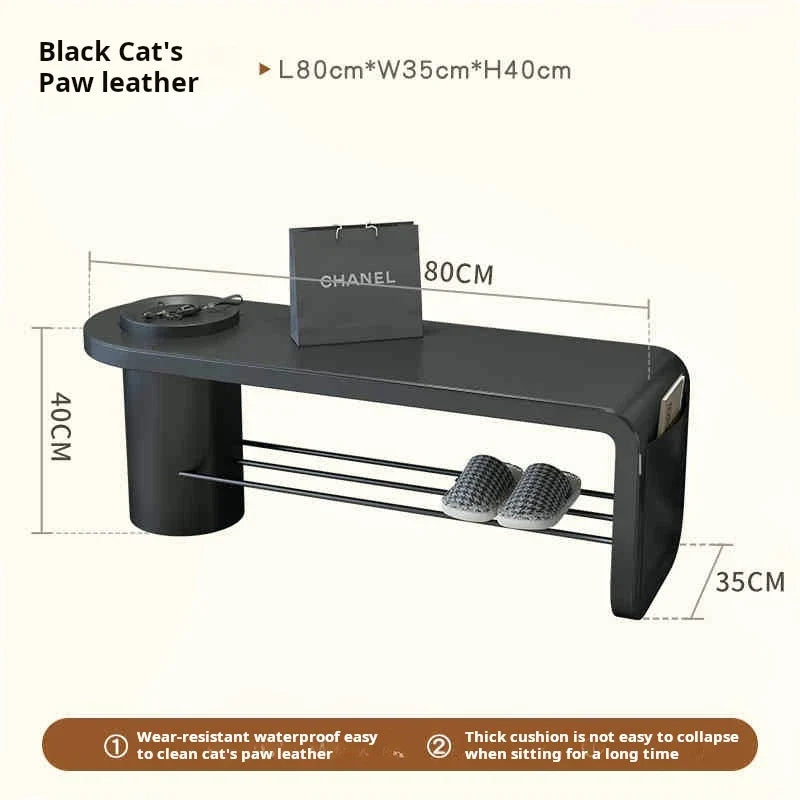 Multifunction storage bench for footwear and other objects - Black 80CM