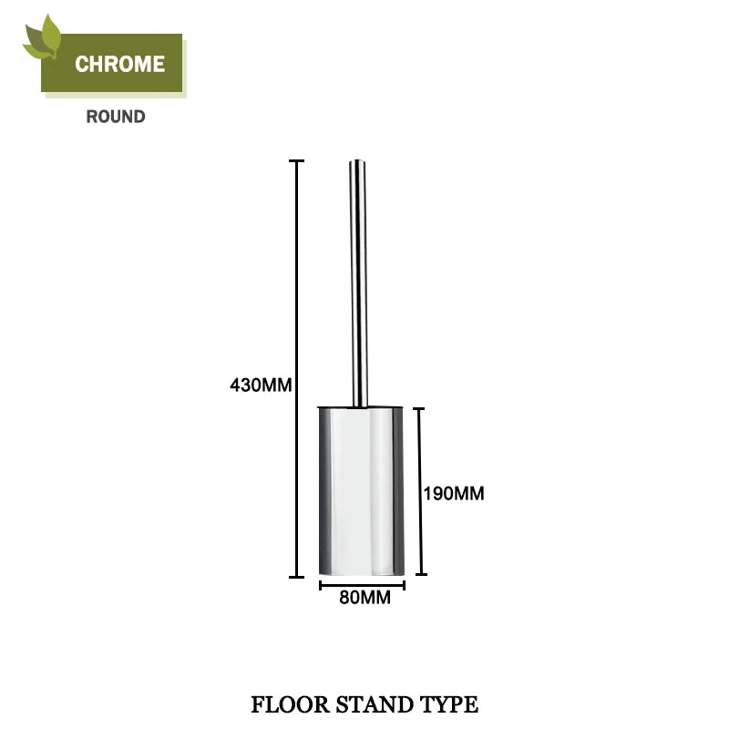 Durable and elegant bathroom brush holder set for bathroom - Chrome Center Floor R
