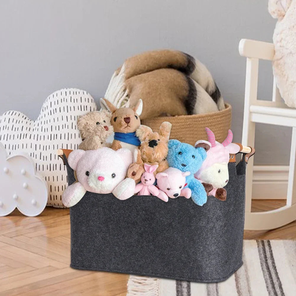 Folding felt basket for wood and clothing storage - view 4
