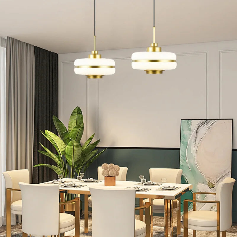 Modern milky glass pendant light for elegant interior - view 2