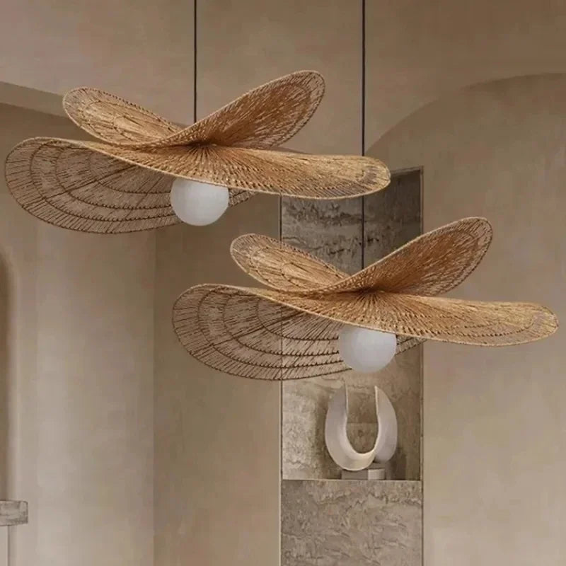 Wabi sabi style during light, rattan even light, dining room home decoration, bedroom living room during light - view 2