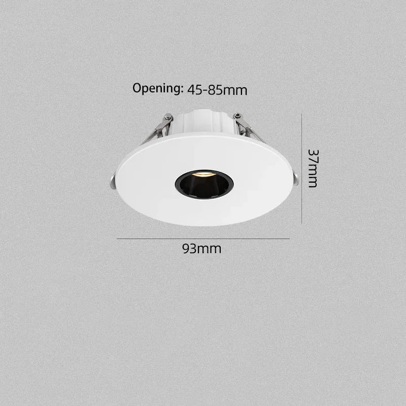 Ultra fine led spot for recessed round ambiance lighting - White and black 5W / 15 degrees / 4000K