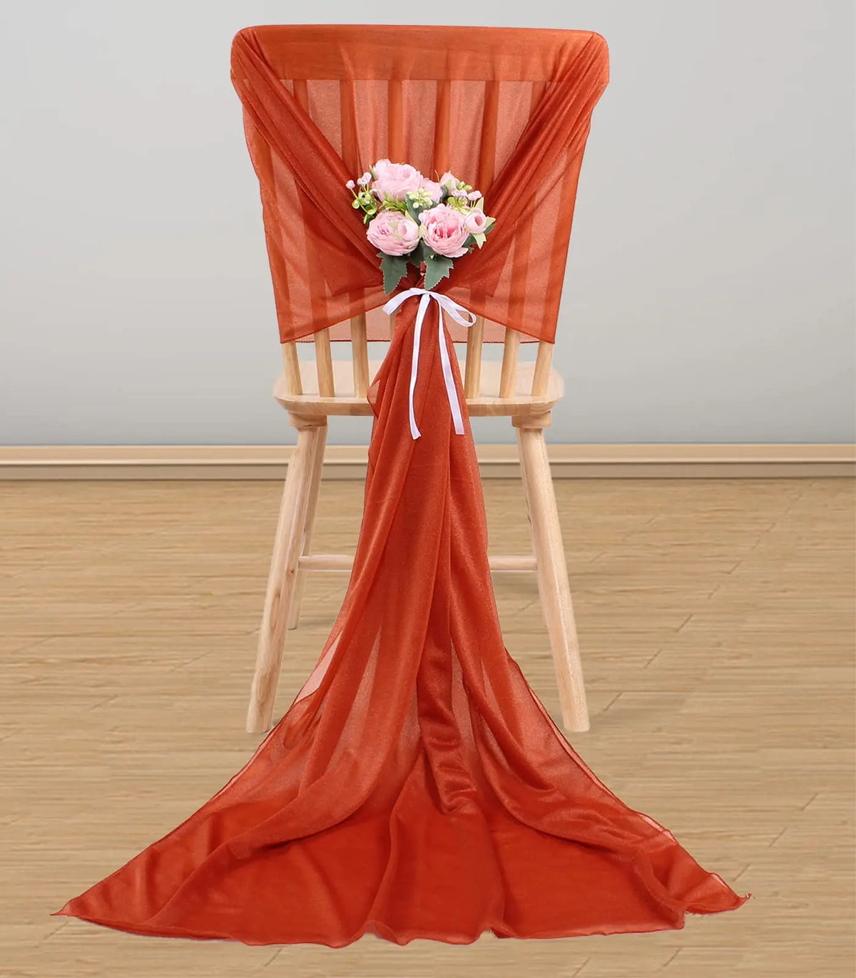 Chiffon table runner green sage bohemian wedding - view 7