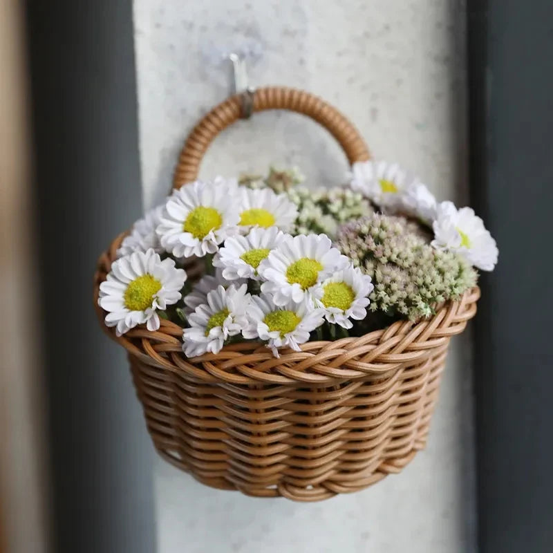 Woven storage basket for portable wall hanging - view 4
