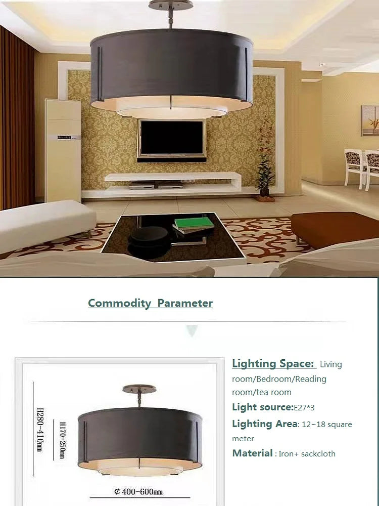 Chinese led ceiling lamp in soft decorative fabric - view 7