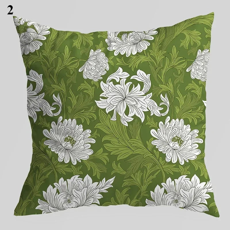 Soothing Green Leaf Decorative Throw Pillow Cover - 40x40cm