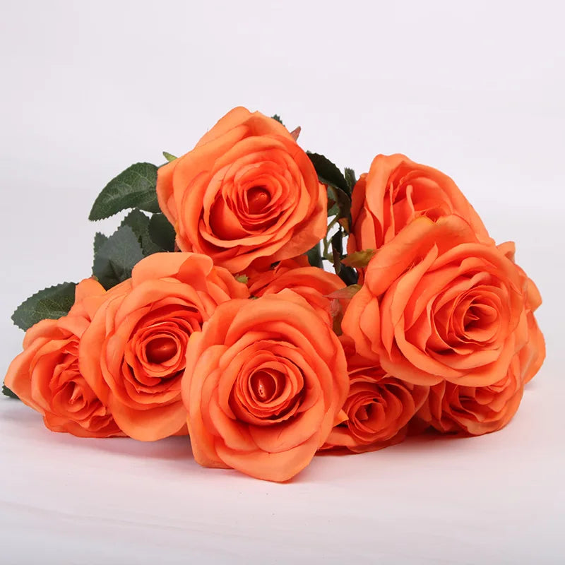 Multicolor Silk and Plastic Rose Bouquet for Weddings - view 6