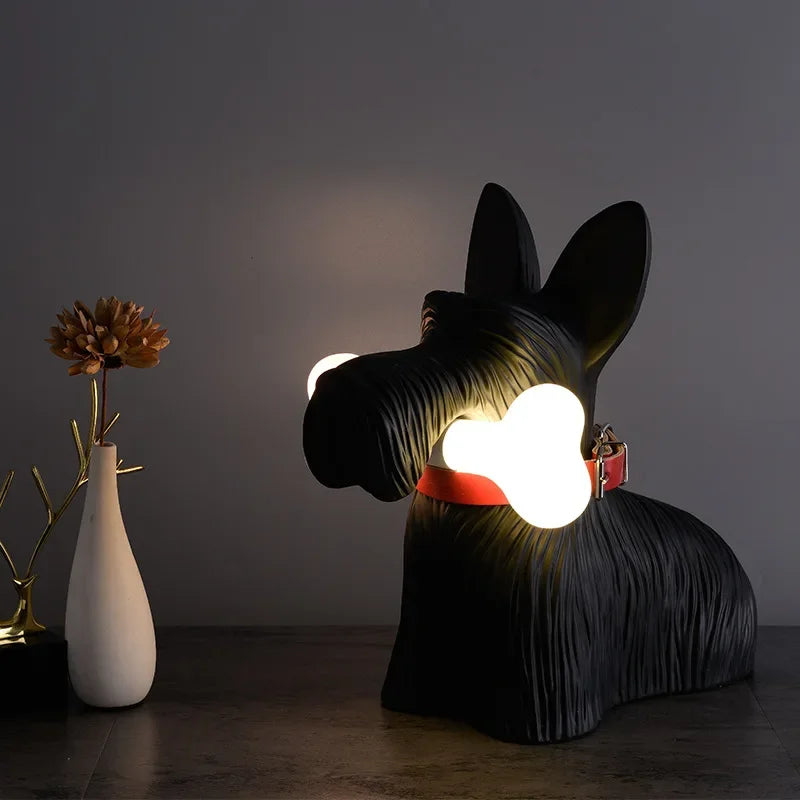 Resin dog desk lamp cartoon interior decoration child