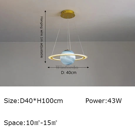 Creative pendant light earth moon football original design - Style B Gold D40cm / Adjustable Brightness