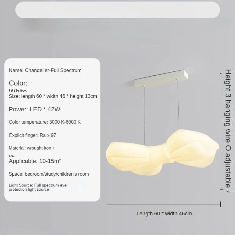 Modern LED warm romantic cream ceiling lamp Pendant lamp suitable for children bedroom dining room, study decorative chandelier - Pendant lamp / 3 colour lamp