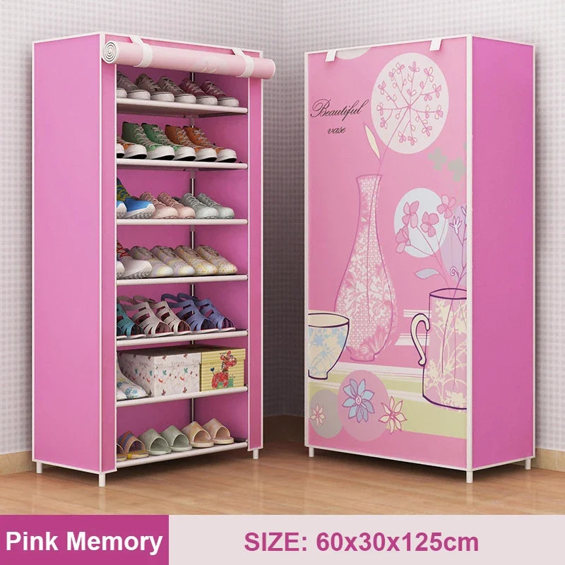 Storage shelf to organize your shoes efficiently - 7 LEVER Pink No Zipper