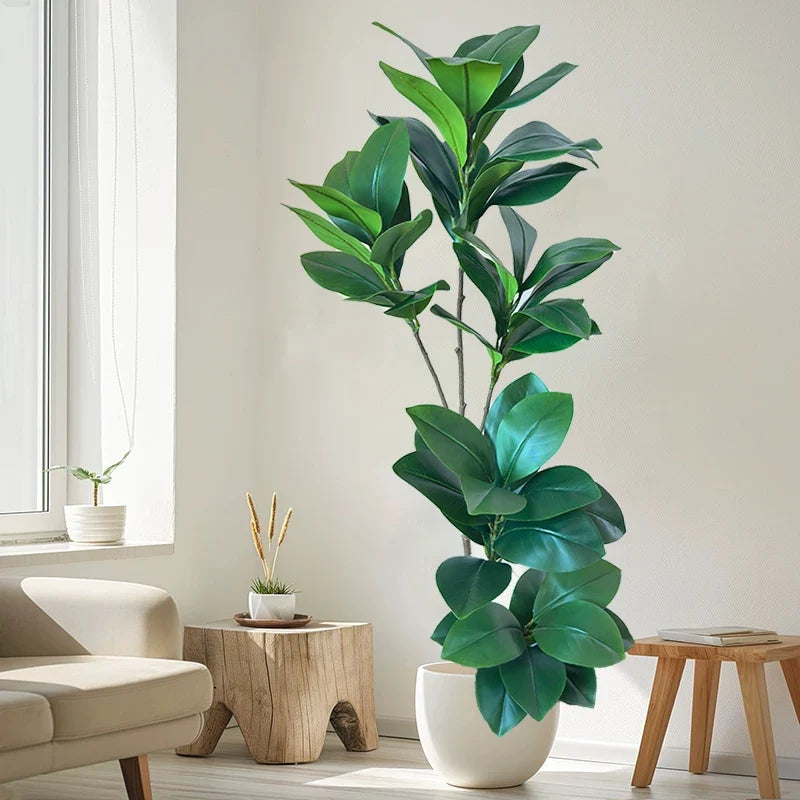 Large artificial rubber ficus for Christmas decoration
