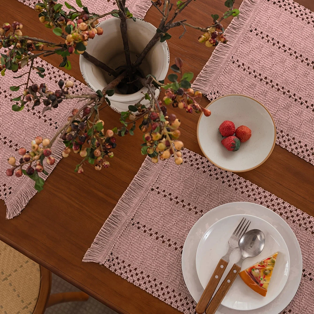 Embroidered French style decorative fringes table runner - view 6
