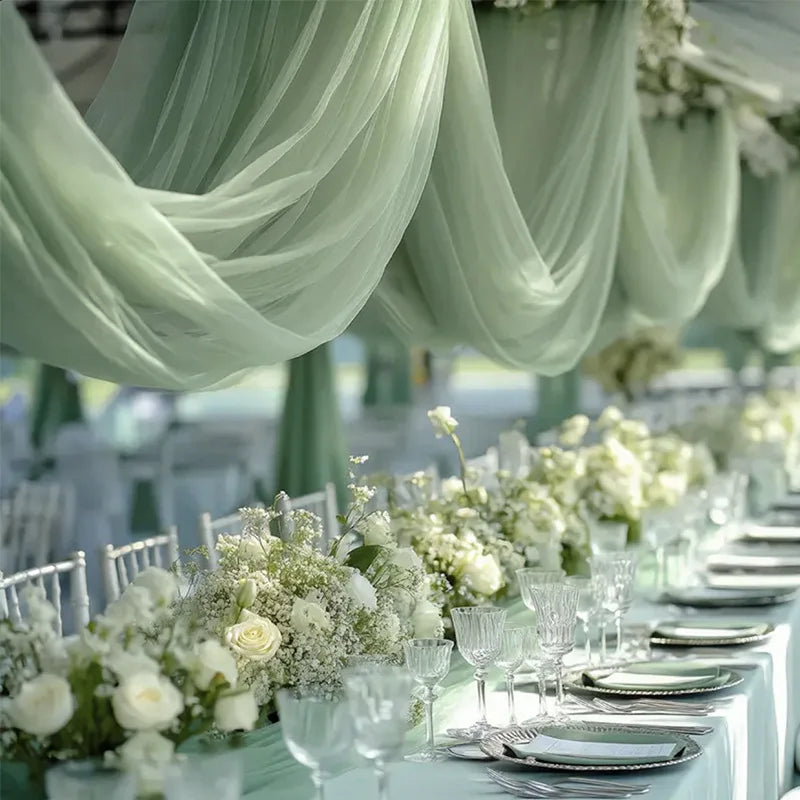 Transparent Gauze Table Runner for Wedding Decoration - view 5