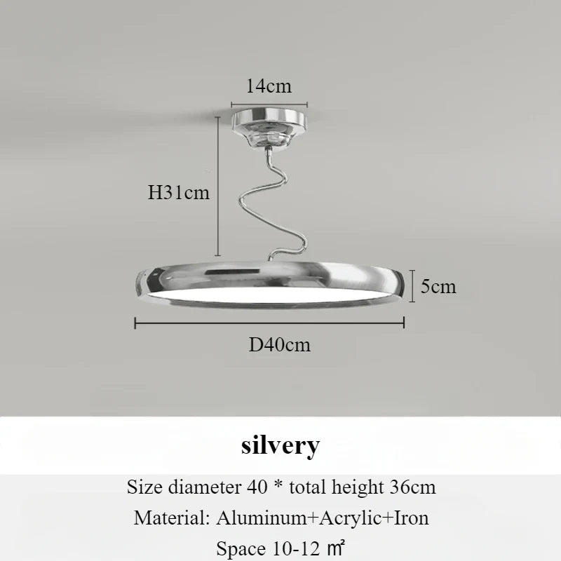 Modern light simple Nordic style aluminum with LED lights - Silver-D40cm / 3 couleurs