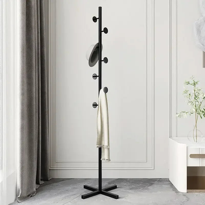 Metal Standing Holder for Purse, Tree with Light, Luxury Rock Plate Base, Marble Scarf and Bag Rack, Minimalist Stand - Black Cross Base