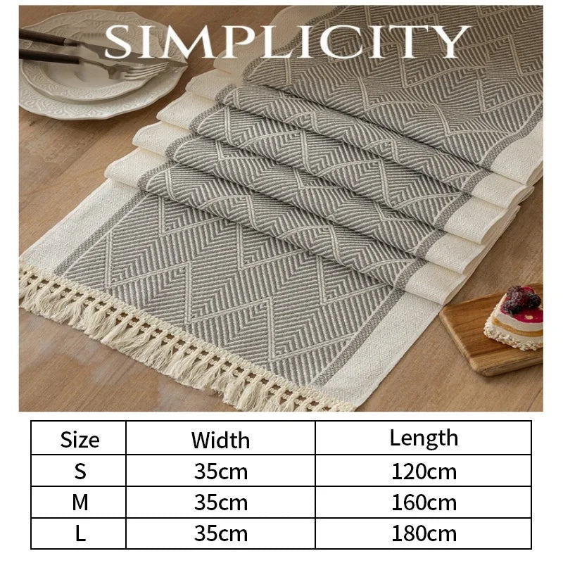 Waterproof polyester table runner modern geometric pattern - view 2
