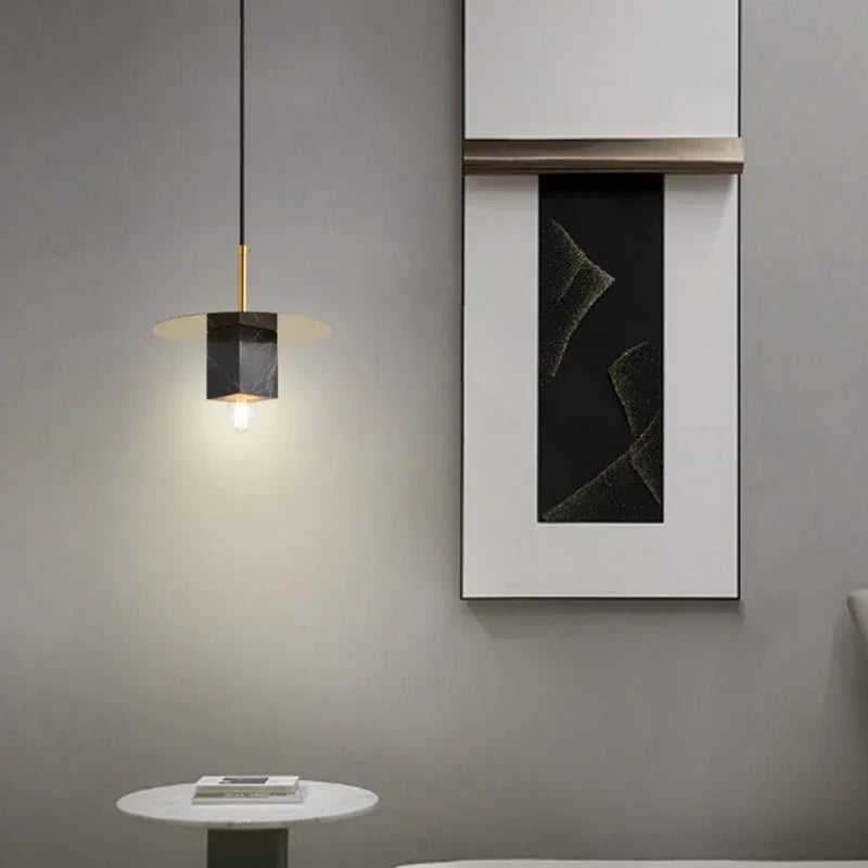 Nordic marble chandelier design minimalist creative for modern decoration - view 2