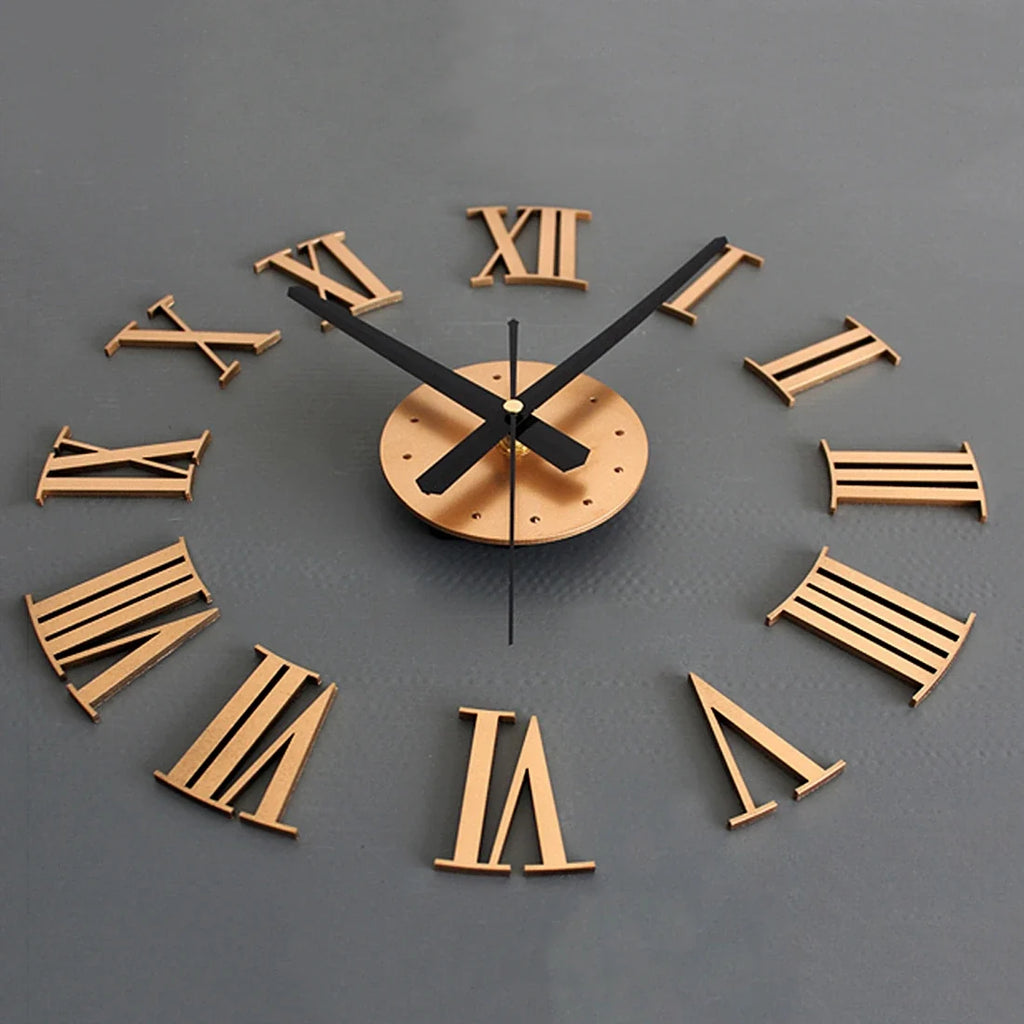3D wall clock with Roman numerals to customize artistic decoration - view 3