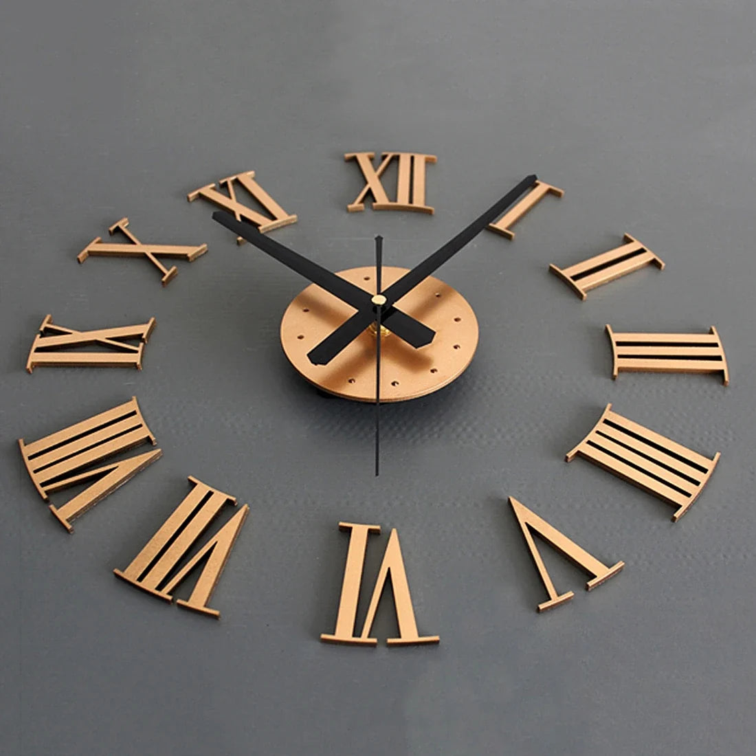 3D wall clock with Roman numerals to customize artistic decoration - view 3