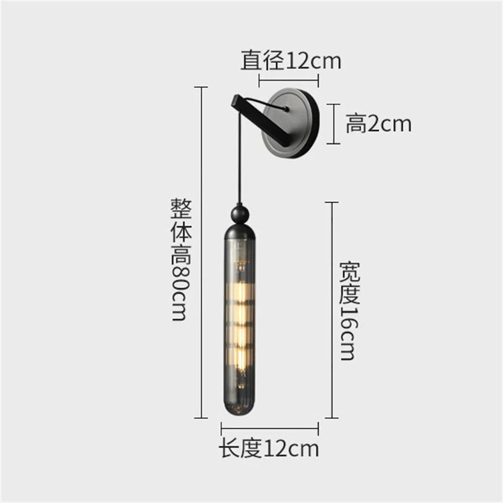 Modern led wall sconce in copper and decorative glass - Applique murale b