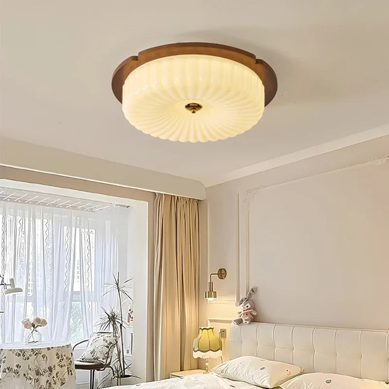 Retro ceiling lamp in solid wood medieval style for eye protection - view 6