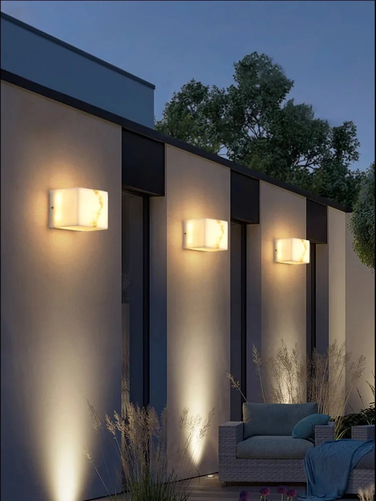 Wall sconce art decorative marble waterproof cube for indoor and outdoor - view 4