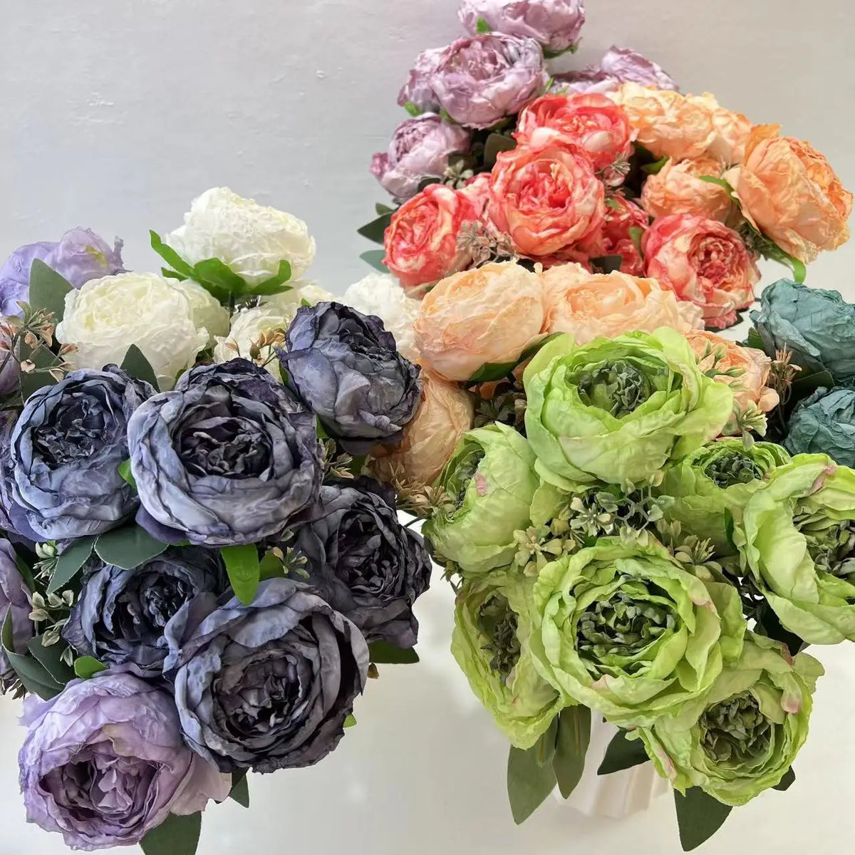 Artificial flowers bouquet of peonies for wedding and decoration - view 2