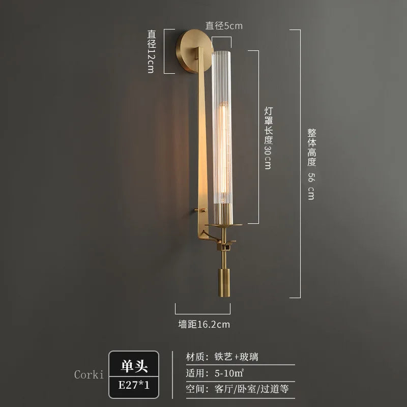 Retro brass wall sconce American country style - view 6