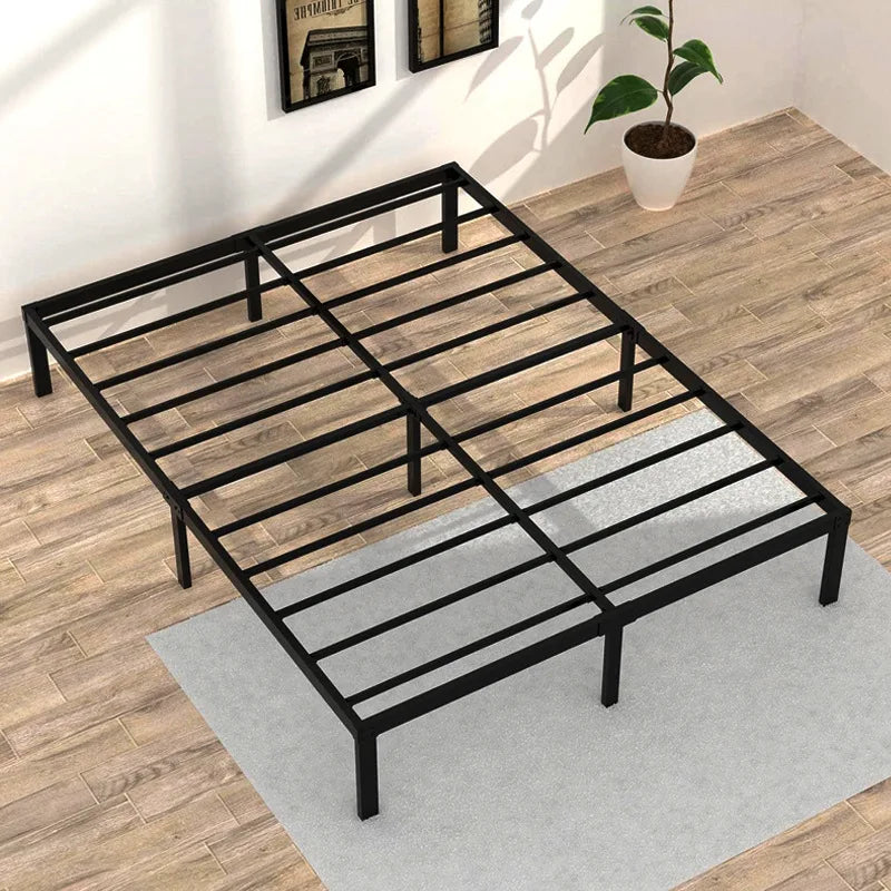 Wholesale Durable Bed Frames Queen Size Bed Base Full Size Double Twin Bedframe With LED Light Strip, Outlets And USB Ports - view 2