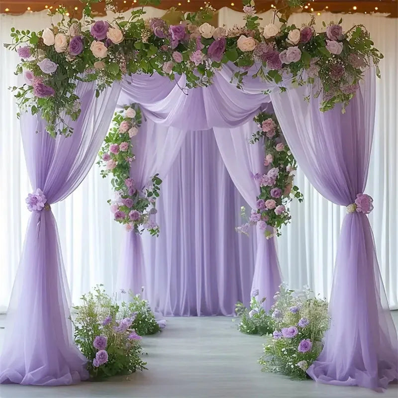 Transparent gauze table runner white decoration wedding - 75x300cm