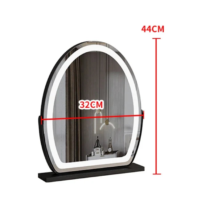 Lighted courtesy mirror with touch sensor and dimmable lighting - Black (32x44cm)