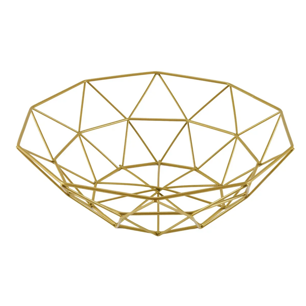 Metal Wire Fruit Basket Fruit Bowl, Large Round Bread Storage Bowl Stand - view 2