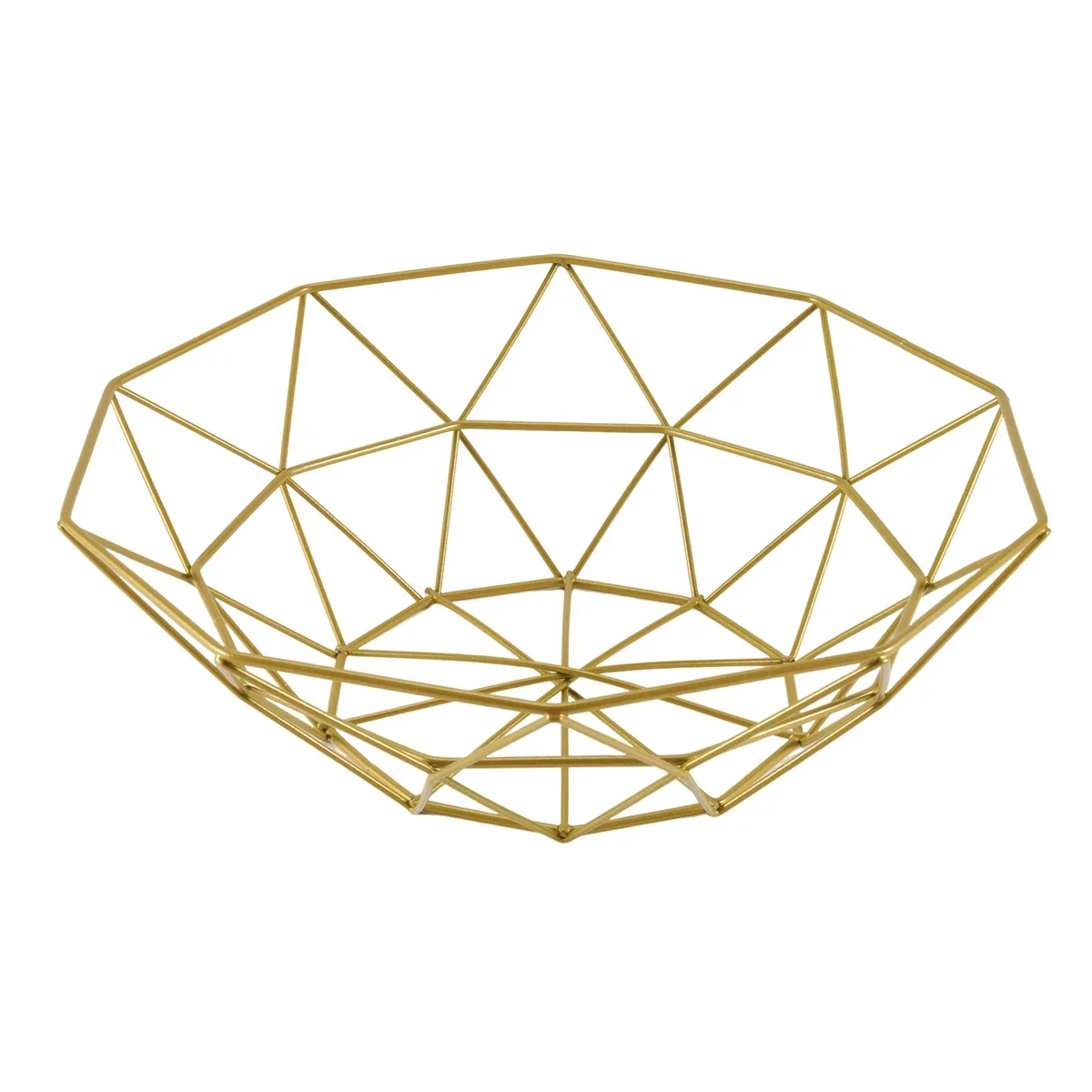 Metal Wire Fruit Basket Fruit Bowl, Large Round Bread Storage Bowl Stand - view 2
