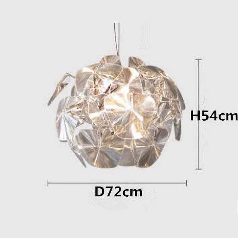 Transparent acrylic chandelier design for elegant interior - D72cm H54cm