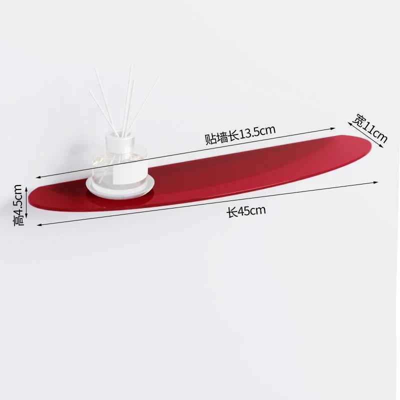 Acrylic floating shelf for modern invisible storage - 45x11cm 3